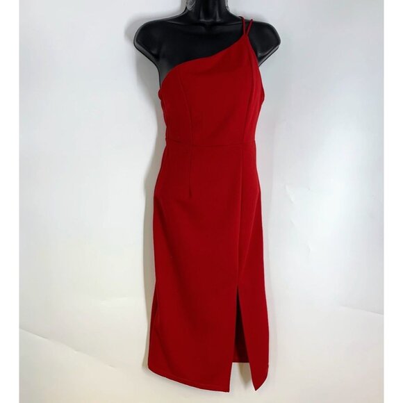 Hello Molly Women's Taking It Back Side Slit One Shoulder Dress Size S - Picture 1 of 13